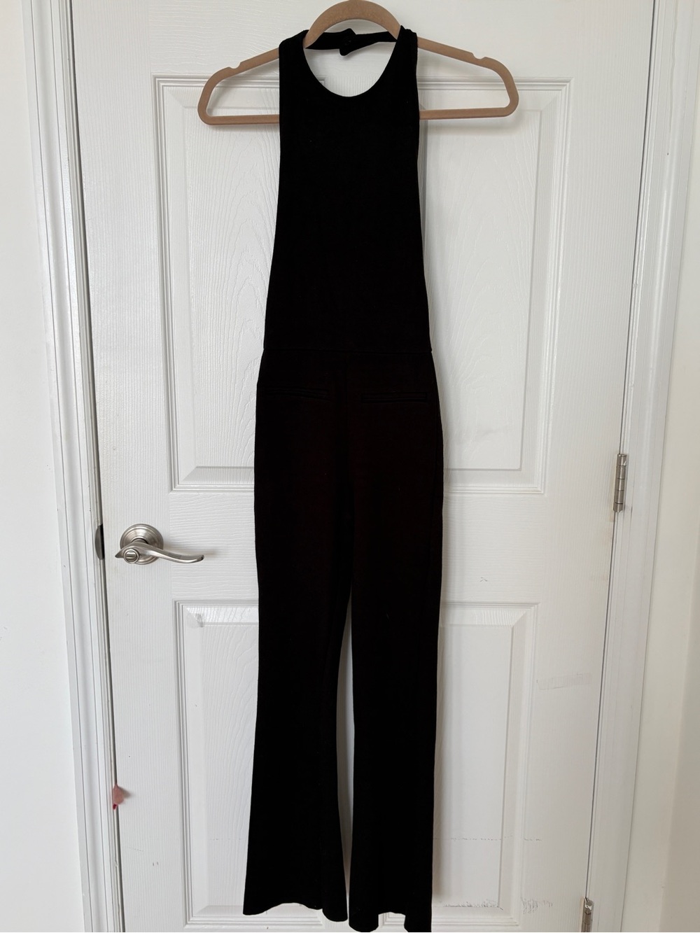 Zara Black Halter Jumpsuit with Flared Legs